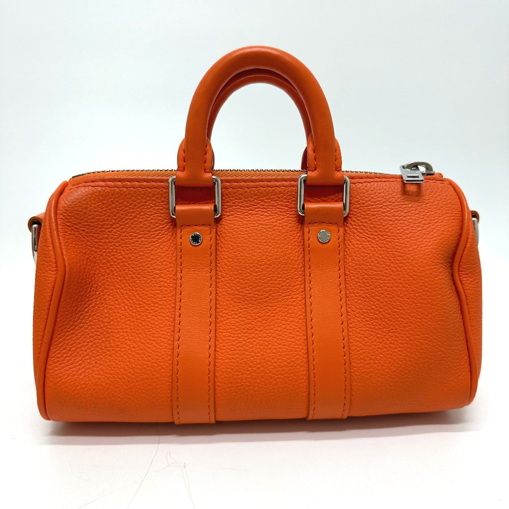 LOUIS VUITTON Shoulder Bag leather Orange LV Aerogram Keepall XS