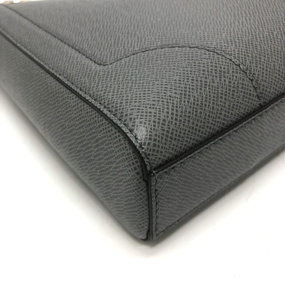 LOUIS VUITTON Business bag M30856 Taiga Leather gray Taiga Slim briefcase mens