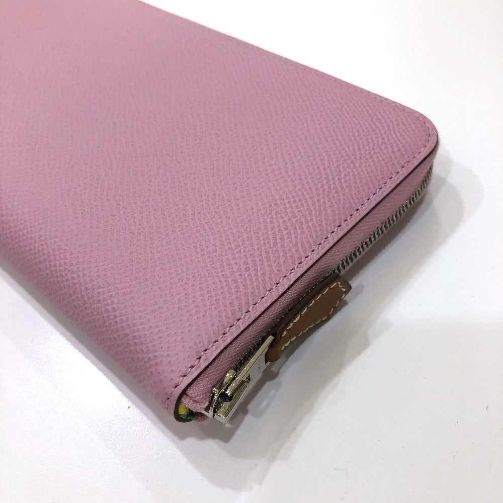 HERMES Long Wallet Purse Epsom Pink type Overall handle Azap long silk in Women