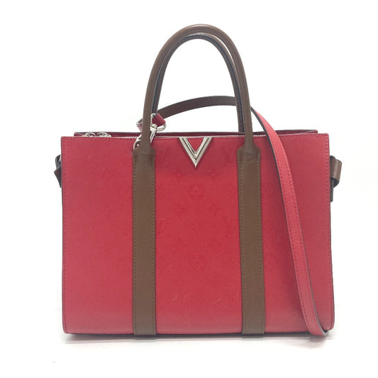 LOUIS VUITTON Tote Bag leather Red Monogram Very Tote MM Women