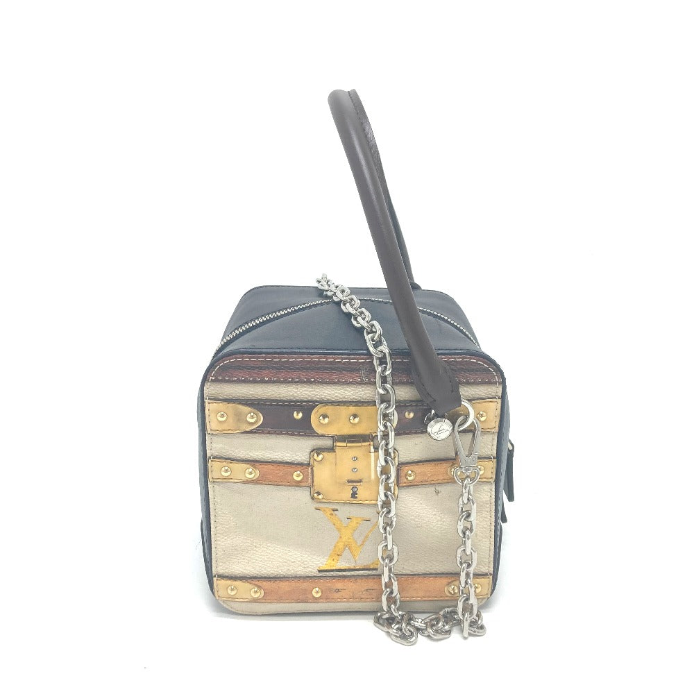 LOUIS VUITTON Handbag leather Black / beige Trompe l'oeil
