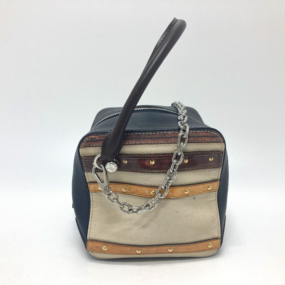 LOUIS VUITTON Handbag leather Black / beige Trompe l'oeil