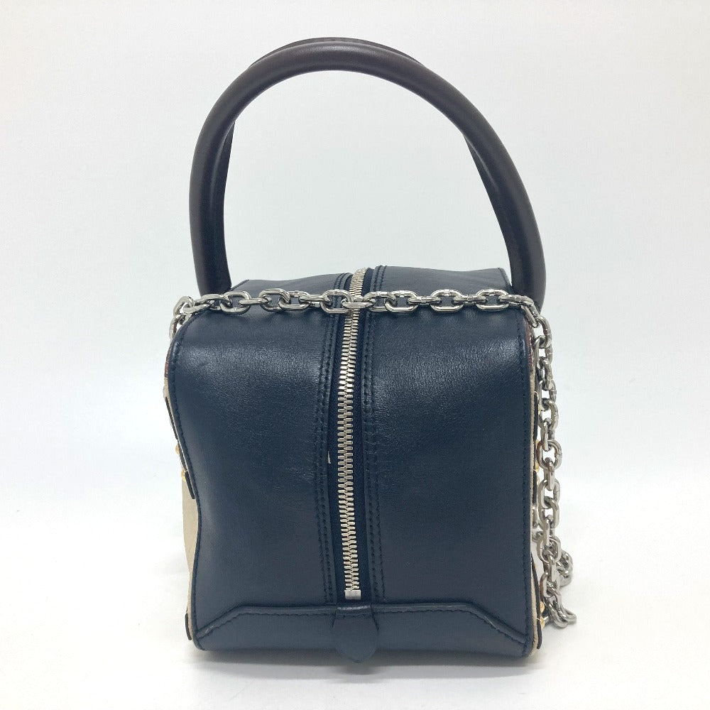 LOUIS VUITTON Handbag leather Black / beige Trompe l'oeil