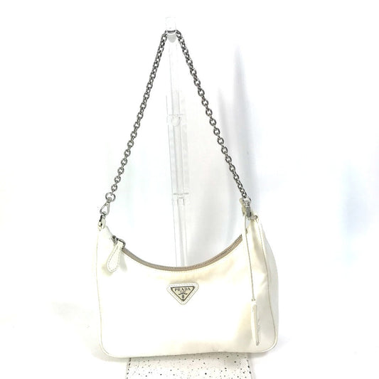 PRADA Shoulder Bag 1BH204 Nylon white Triangle logo plate Re-Edition 2005 Women