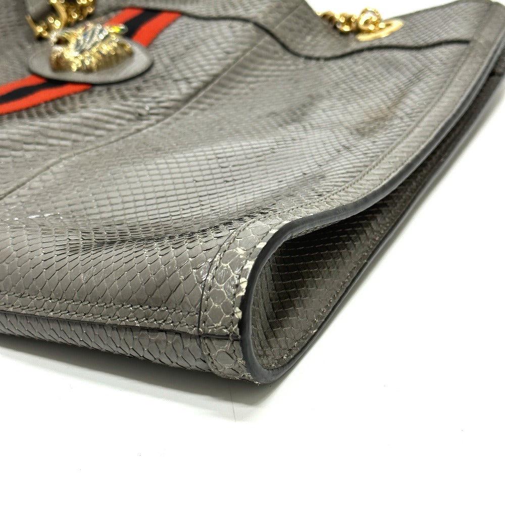 GUCCI Tote Bag 537219 leather gray Sherry line raja tiger head Women