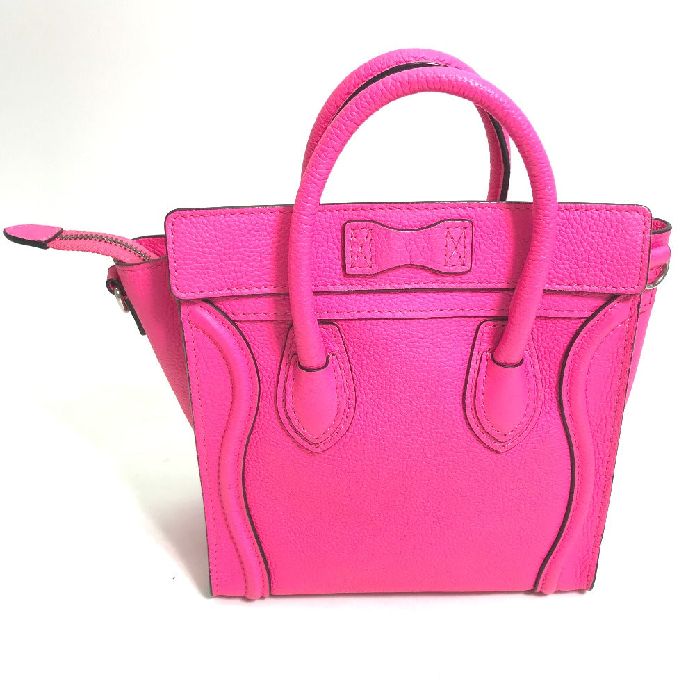 CELINE Handbag 189243 leather pink Tote Bag Bag Crossbody luggage nano shopper Women