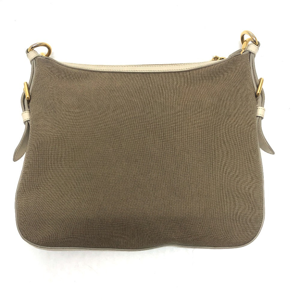 PRADA Shoulder Bag BT0706 Canvas / leather beige logo Jacquard Women