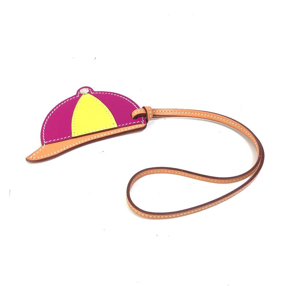 HERMES Bag charm leather purple paddock bombay charm Women