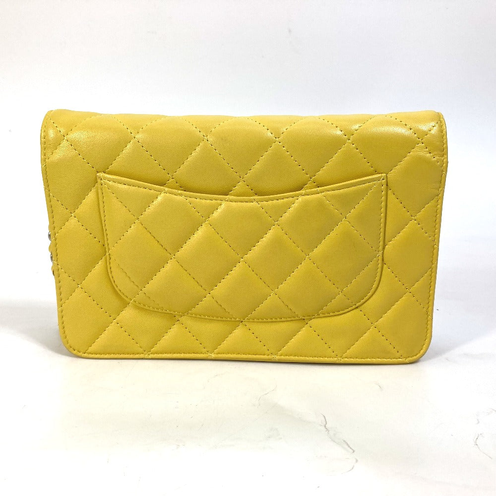 CHANEL Shoulder Bag AP0250 lambskin yellow CC COCO Mark Matrasse quilting Women