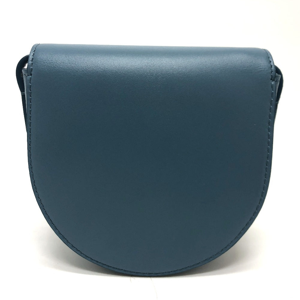 CELINE Shoulder Bag Leather, Calf Leather blue Triomphe Mini Buzas Cuir Women