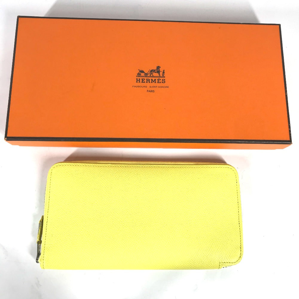 HERMES Long Wallet Purse Epsom yellow Long wallet Azap long silk in