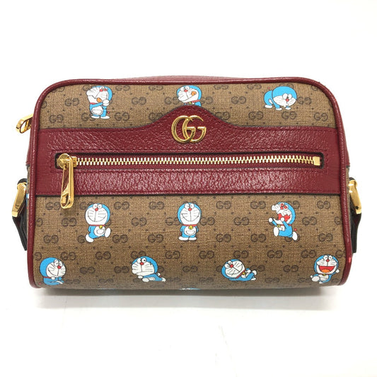 GUCCI Shoulder Bag 647784 GG Supreme Canvas Brown GG Supreme Doraemon x GUCCI Women
