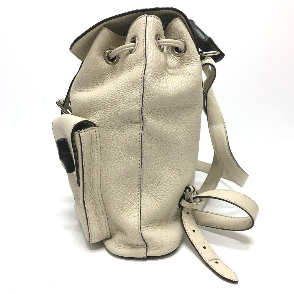 GUCCI Backpack 370833 leather White type Bamboo Backpack Women