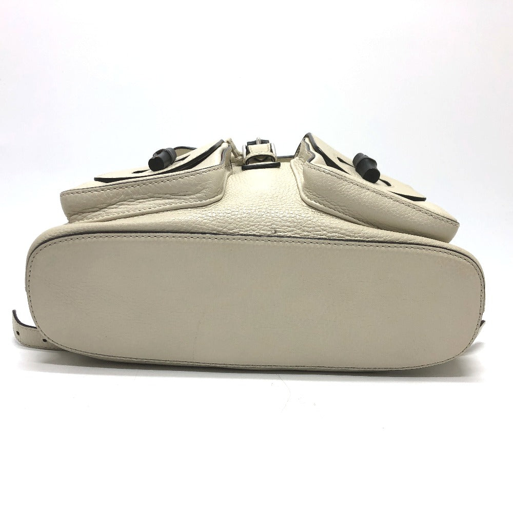 GUCCI Backpack 370833 leather White type Bamboo Backpack Women