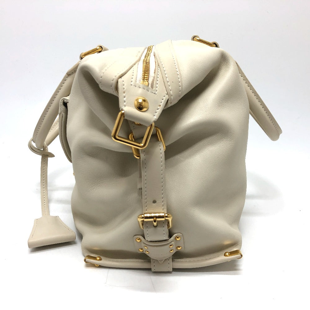 LOUIS VUITTON Boston Duffel bag leather white Sac Louis Women