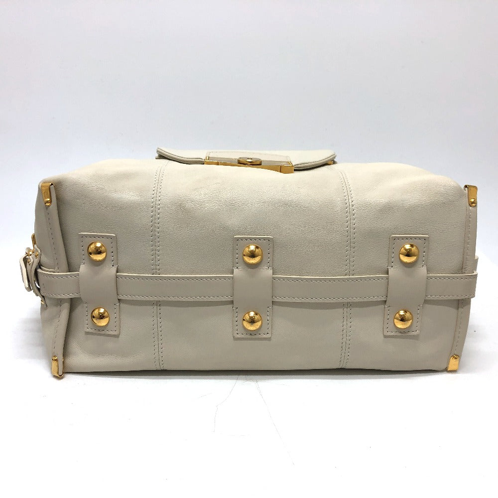 LOUIS VUITTON Boston Duffel bag leather white Sac Louis Women