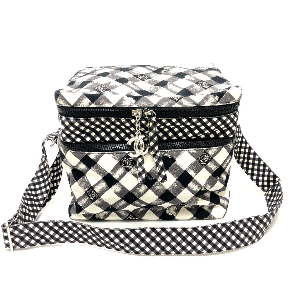 CHANEL Shoulder Bag canvas white Check COCO Mark Cooler bag Women