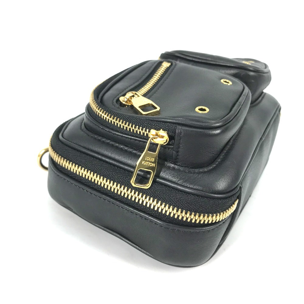  LOUIS VUITTON Shoulder Bag leather black Monogram Utility crossbody