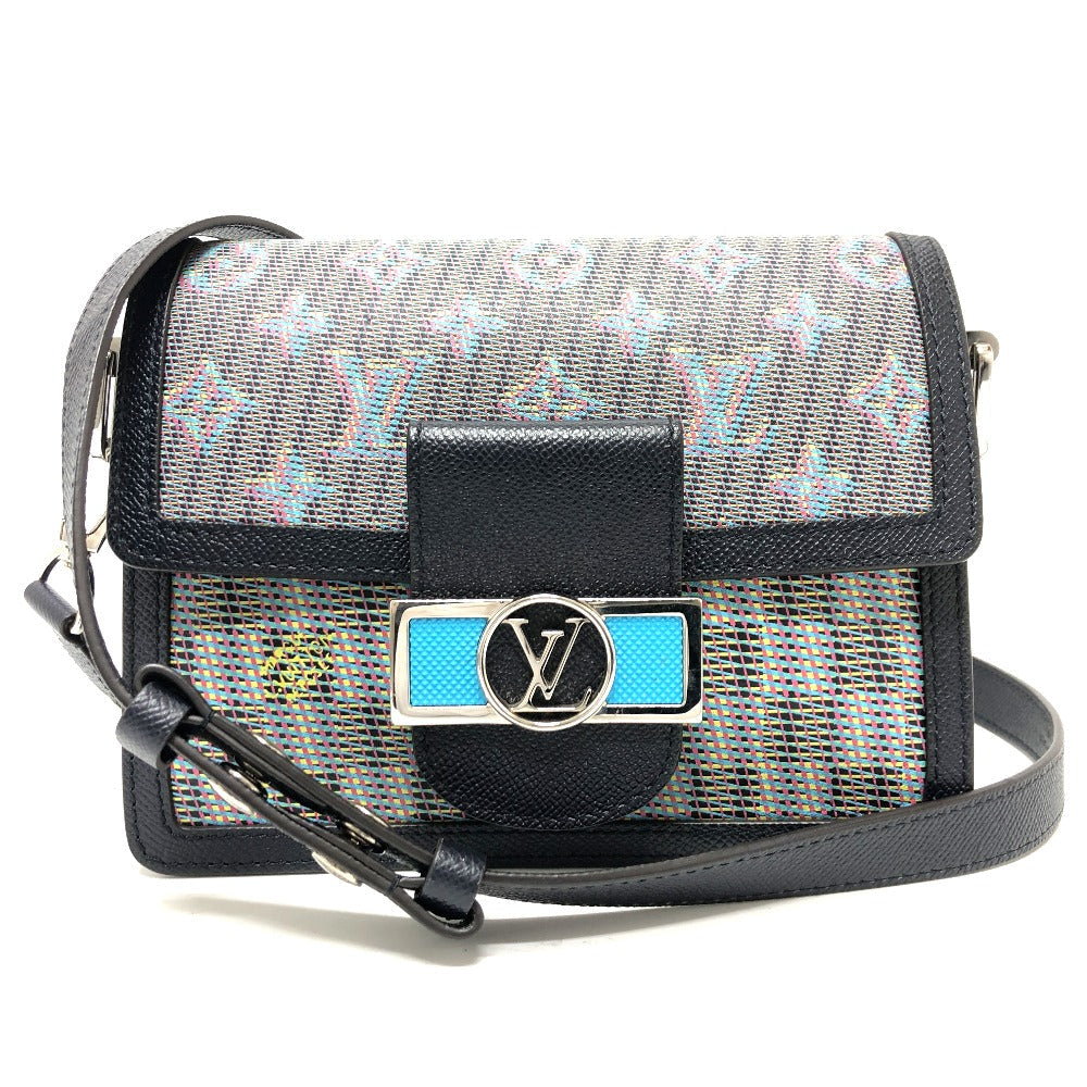 LOUIS VUITTON Shoulder Bag leather blue LV pop Daufine MINI Women