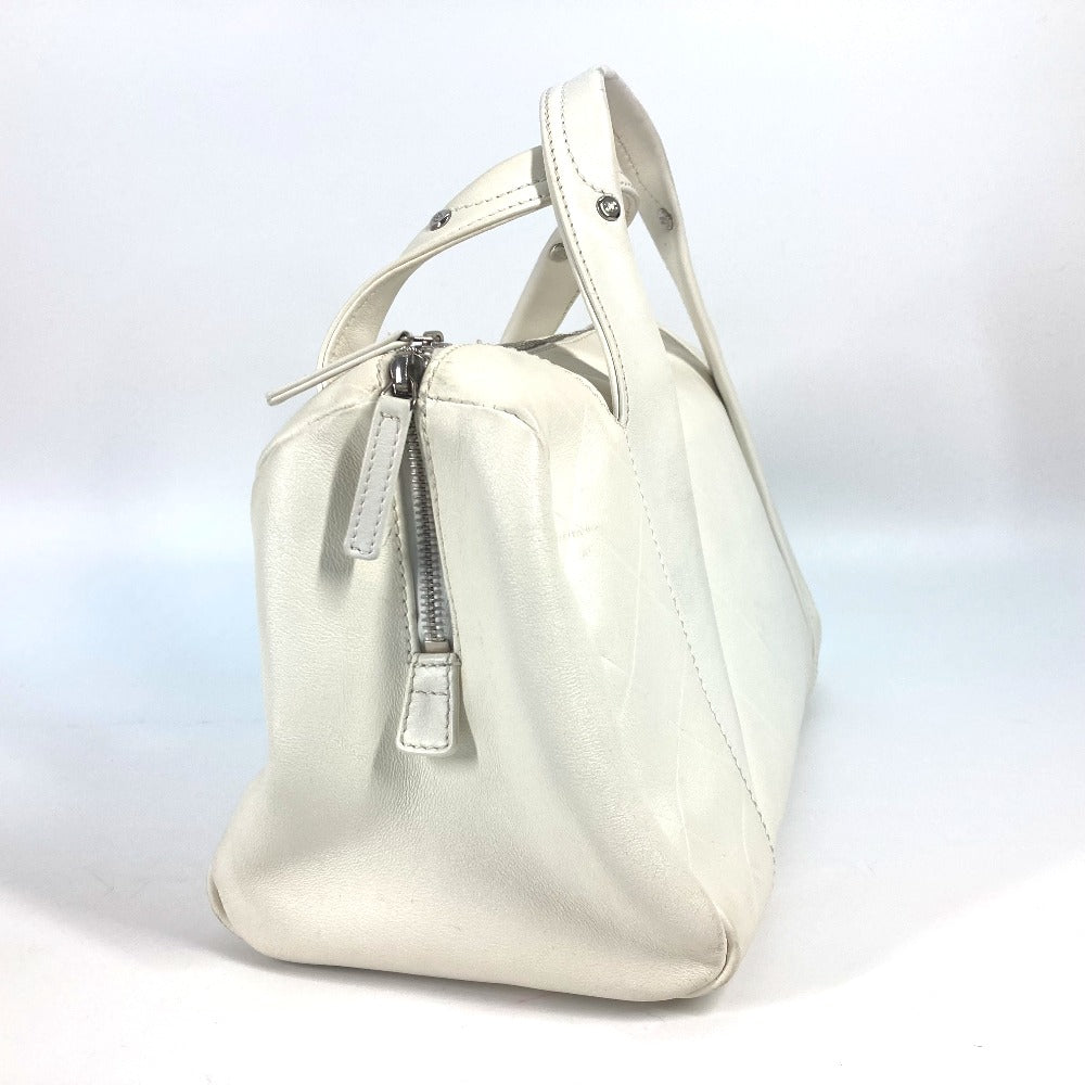 CHANEL Boston Duffel bag A30899 Calf leather white CC COCO Mark Chevron Vstitch Women d