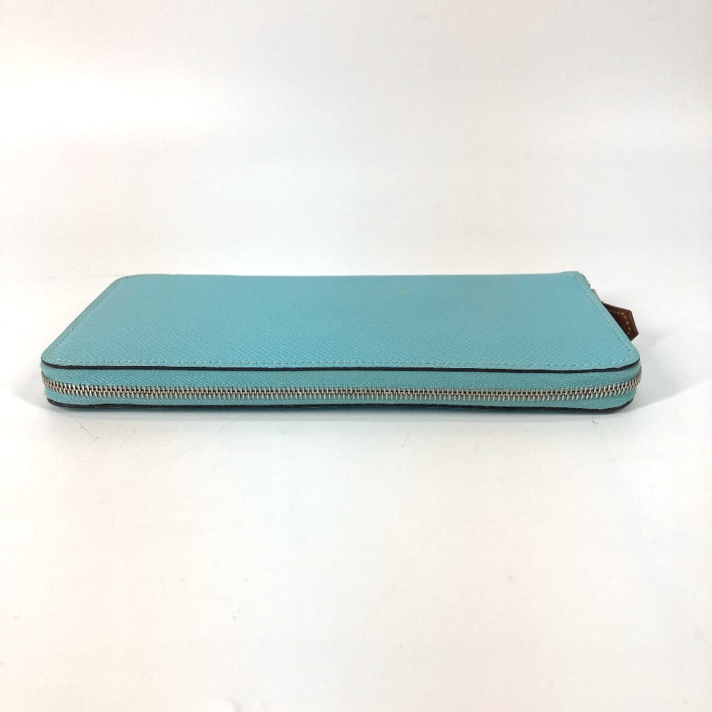 HERMES Long Wallet Purse Epsom blue Azap Long Silk in Women