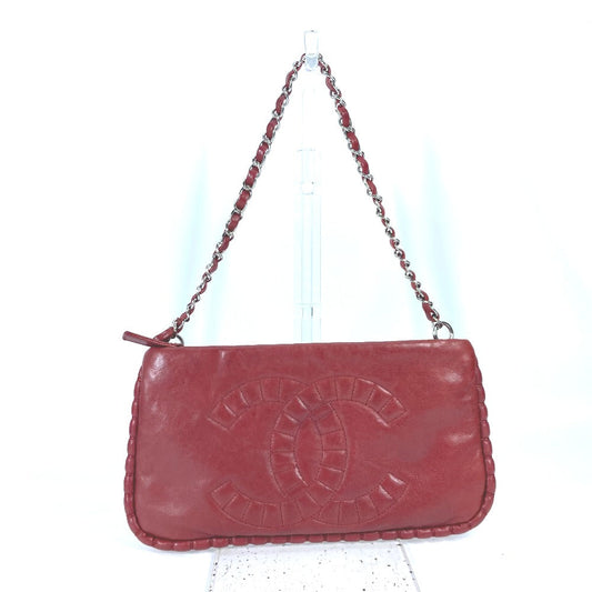 CHANEL Shoulder Bag A48547 leather Red bag shoulder chain 10A Dekacoco CC Women