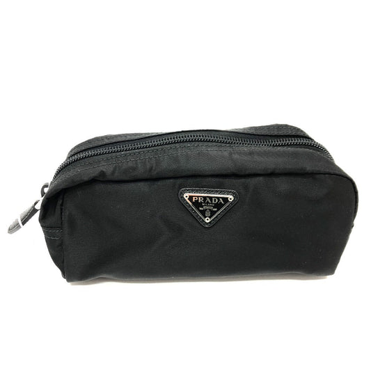 PRADA Pouch 1NA350 Nylon black Triangle logo Women
