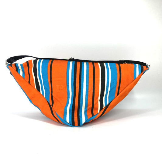 PRADA Shoulder Bag 2VY007 canvas Orange stripe Triangle Bayadere mens