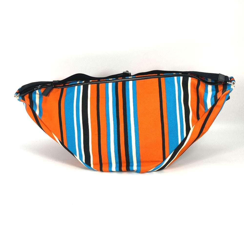PRADA Shoulder Bag 2VY007 canvas Orange stripe Triangle Bayadere mens