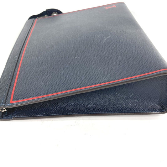 LOUIS VUITTON business bag M63394 Taiga Leather Navy Taiga Pochette Voyage mens