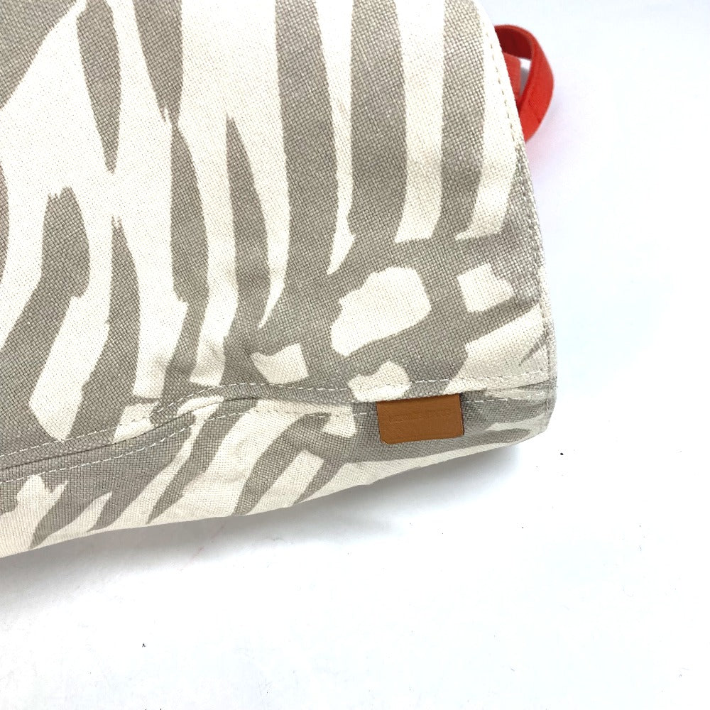 HERMES Shoulder Bag canvas beige With porch Pannier Platge