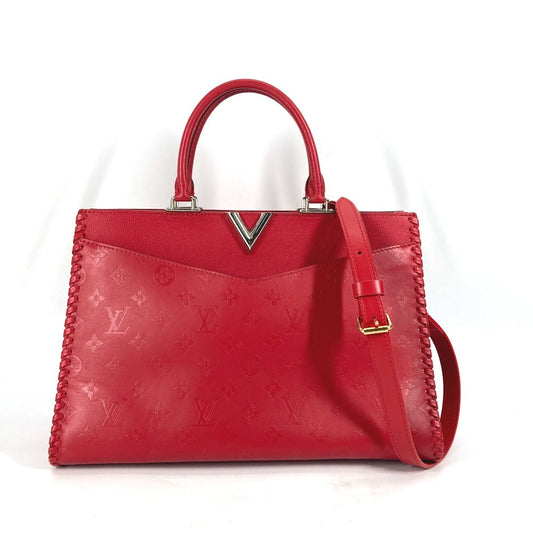 LOUIS VUITTON Shoulder Bag leather Red Monogram Very Zip Tote Women