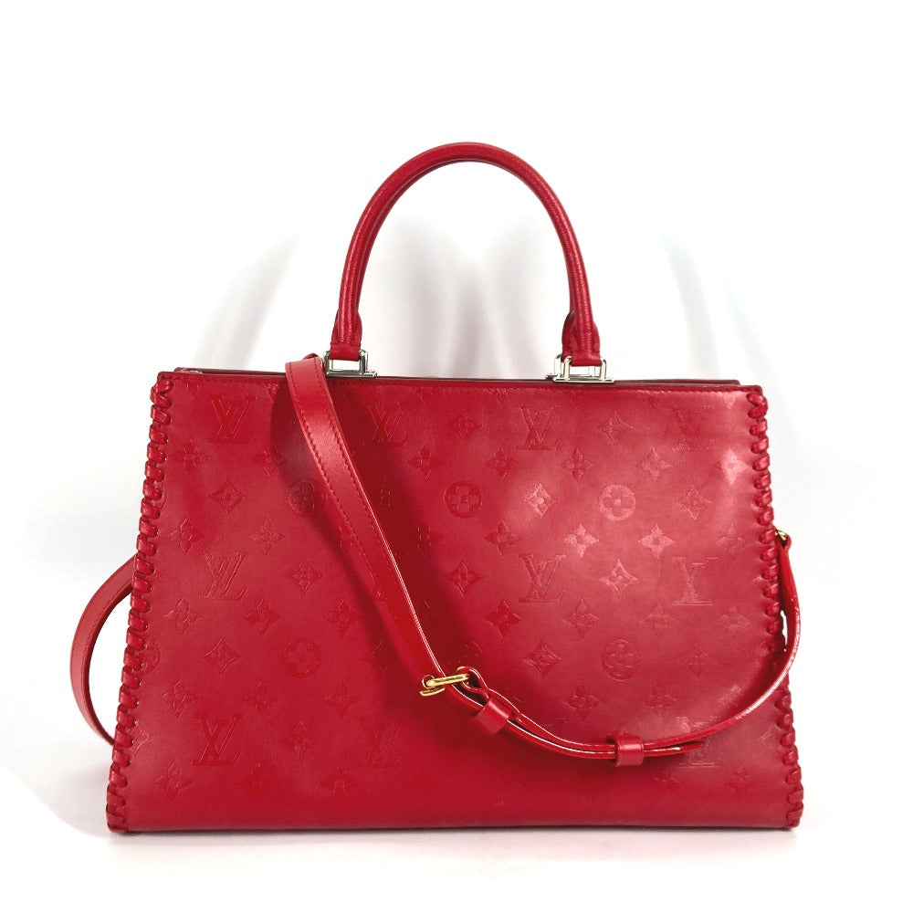 LOUIS VUITTON Shoulder Bag leather Red Monogram Very Zip Tote Women