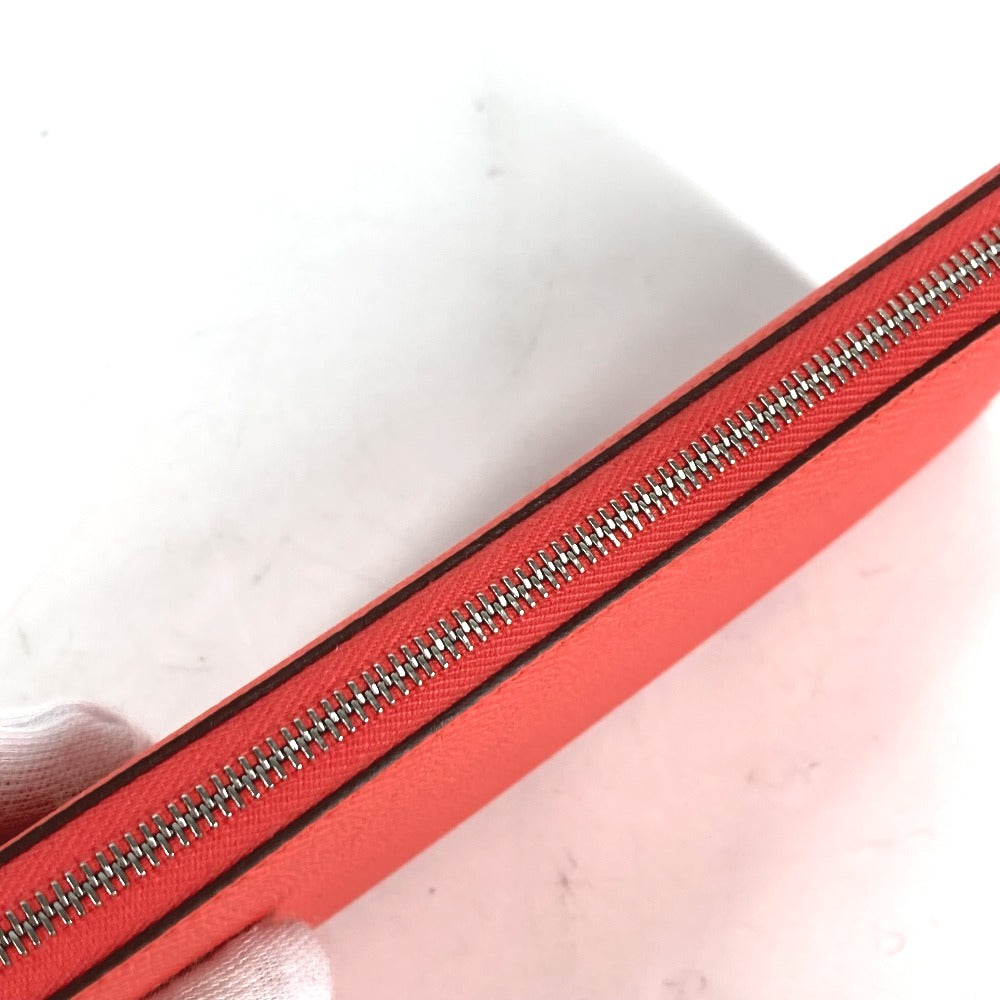 HERMES Long Wallet Purse Epsom pink Azap long silk in