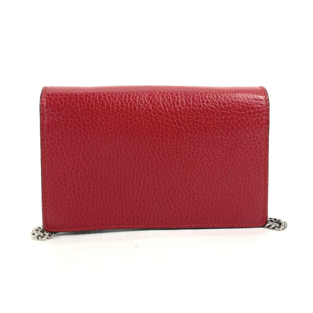 GUCCI Shoulder Bag 476432 leather Red Bag Pouch Clutch Bag Dionysus Rhinestone Women