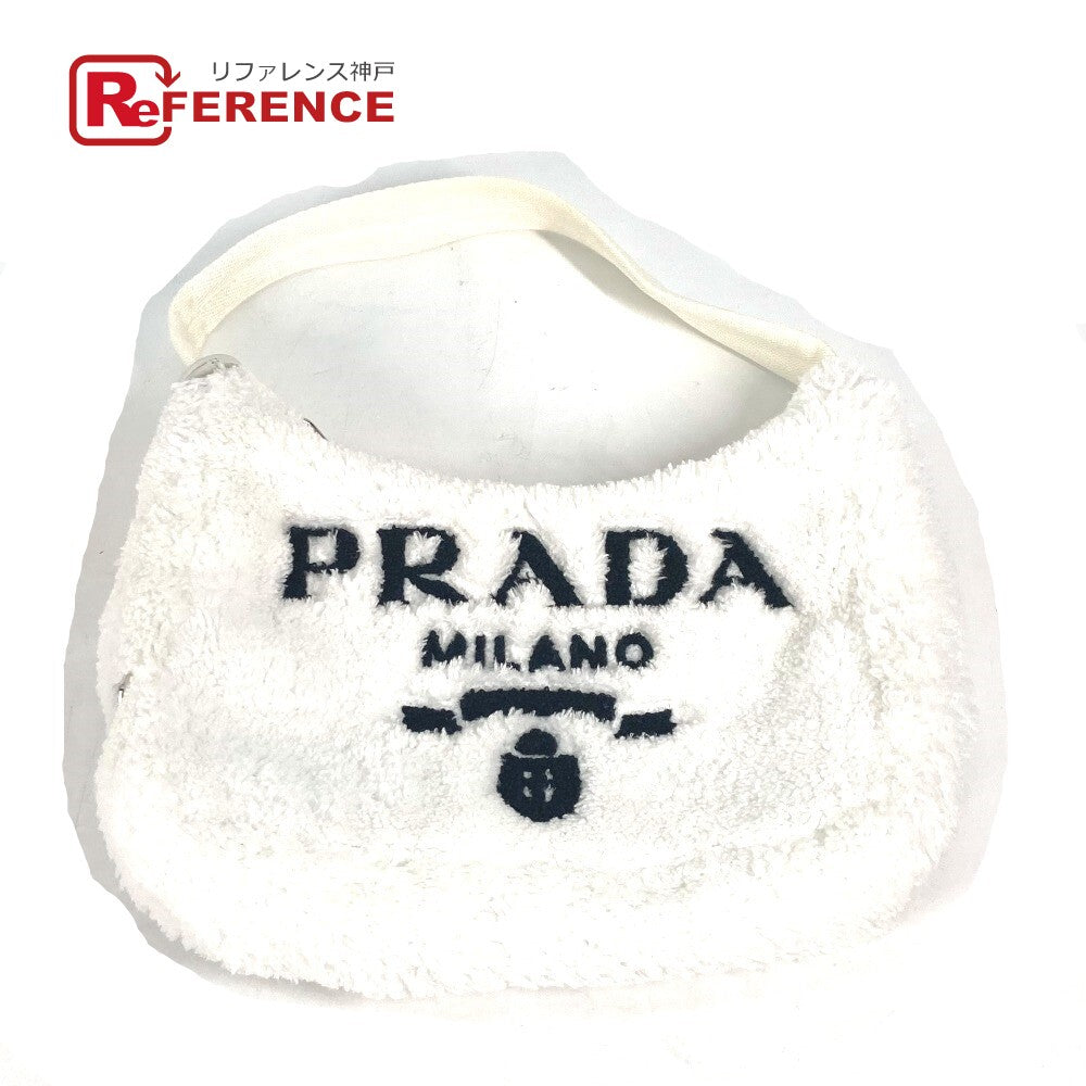 PRADA Tote Bag 1NE515 fabric white terry mini Re-Edition 2000 SPUGNA logo bag Women