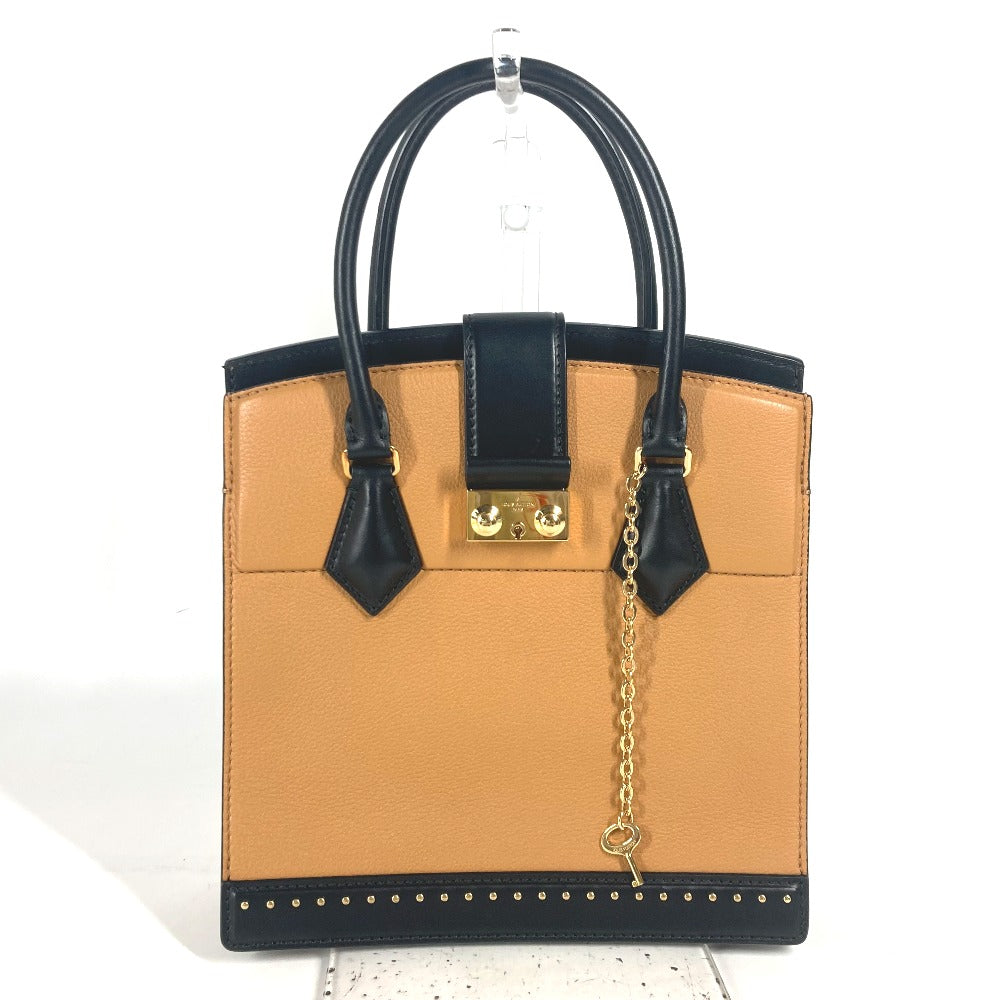 LOUIS VUITTON Handbag leather beige Studs Bicolor Coeur Marly PM Women
