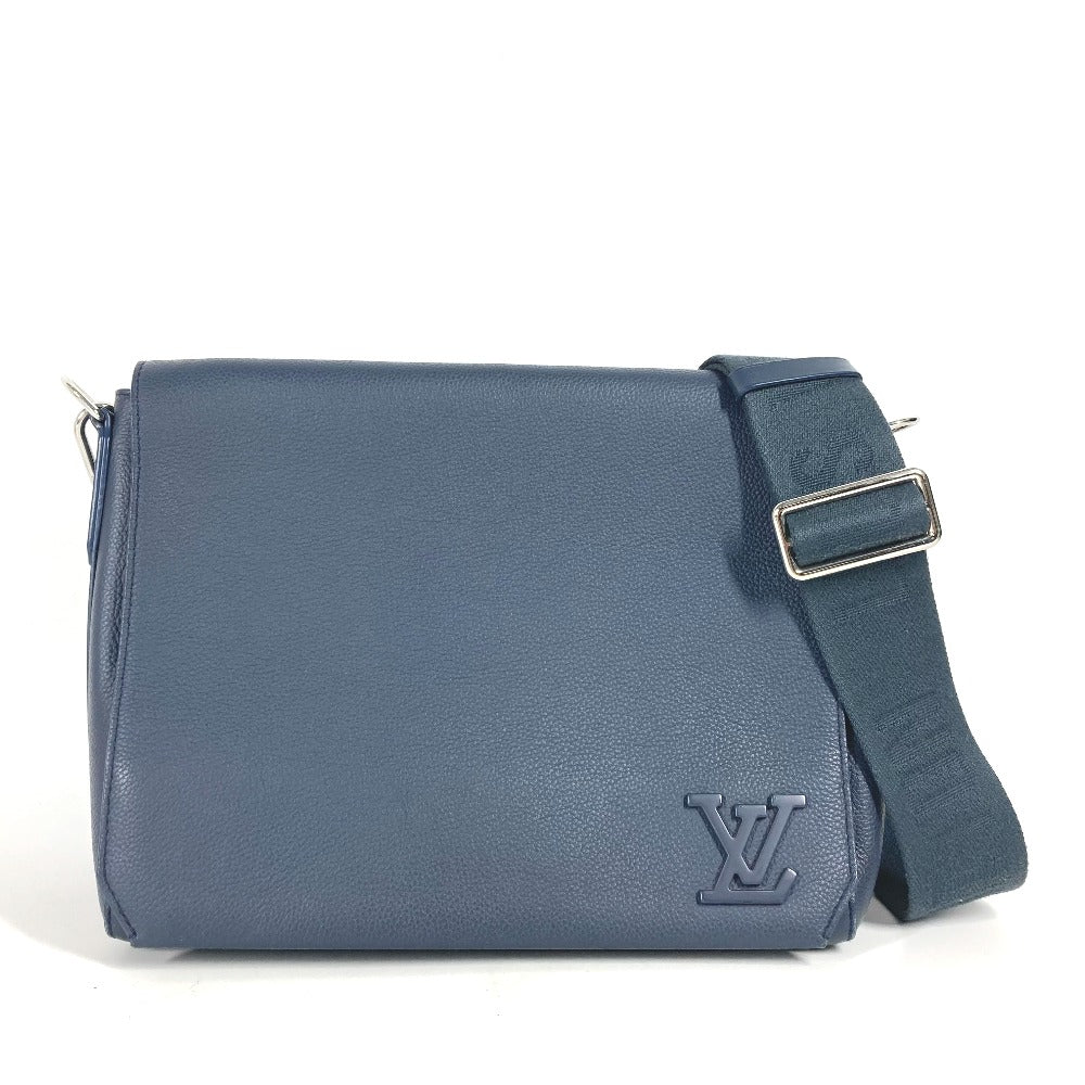 LOUIS VUITTON Shoulder Bag Cowhide leather Navy LV Aerogram takeoff messenger mens