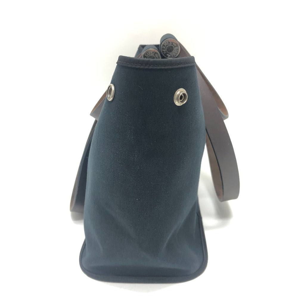HERMES Tote Bag Leather / canvas black Kavac Elan PM