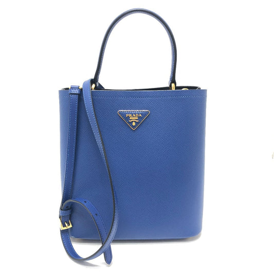 PRADA Tote Bag 1BA212 saffiano leather blue Panniers