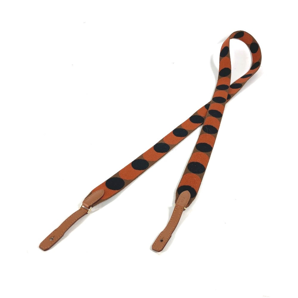 HERMES Shoulder strap canvas Orange bandouliere sangle flipper ball 1" Women