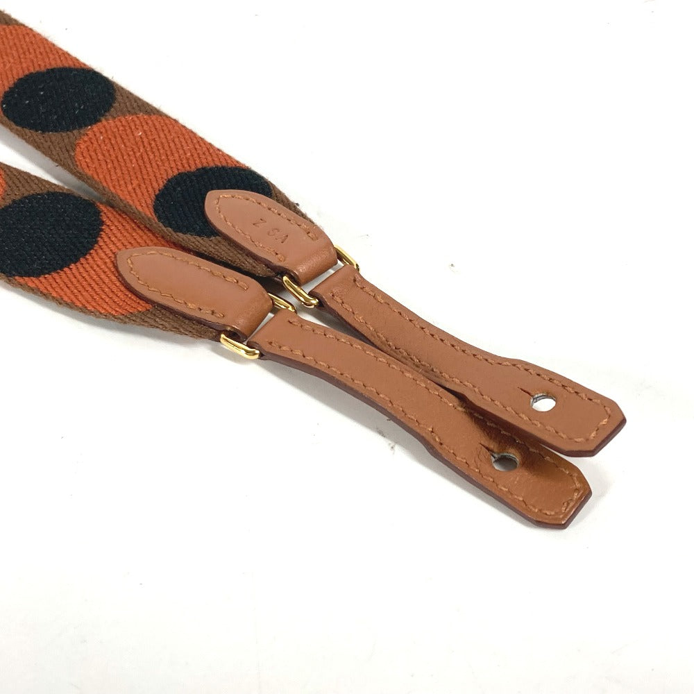 HERMES Shoulder strap canvas Orange bandouliere sangle flipper ball 1" Women