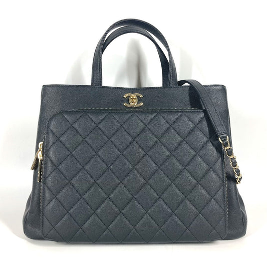 CHANEL Shoulder Bag A93795 Caviar skin black CC COCO Mark Affinity Matelasse Quilting