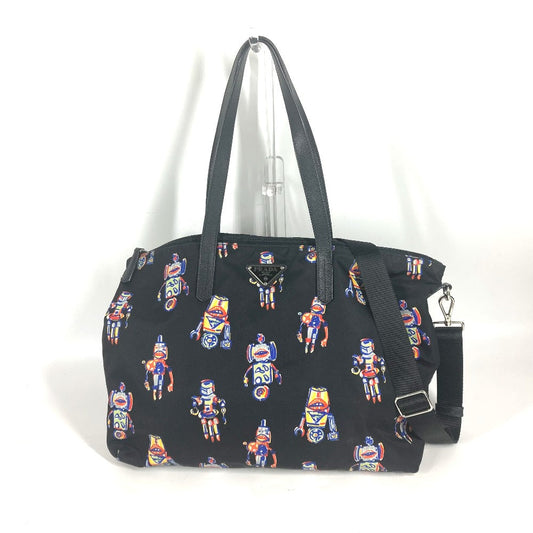 PRADA Tote Bag Nylon black Shoulder Bag Crossbody robot mens