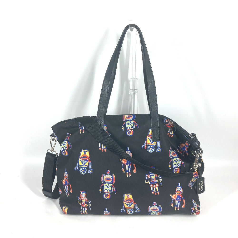 PRADA Tote Bag Nylon black Shoulder Bag Crossbody robot mens
