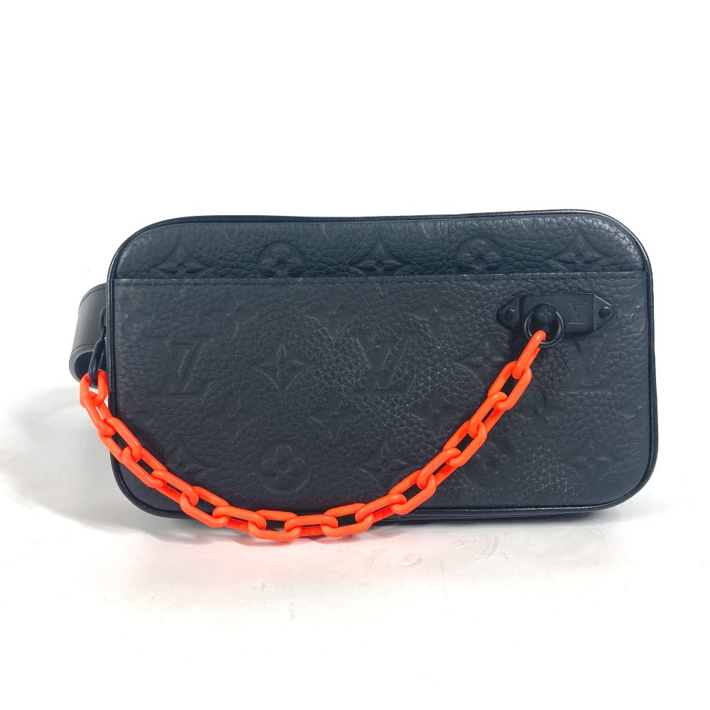 LOUIS VUITTON Waist bag leather black Sling bag Pochette Volga mens