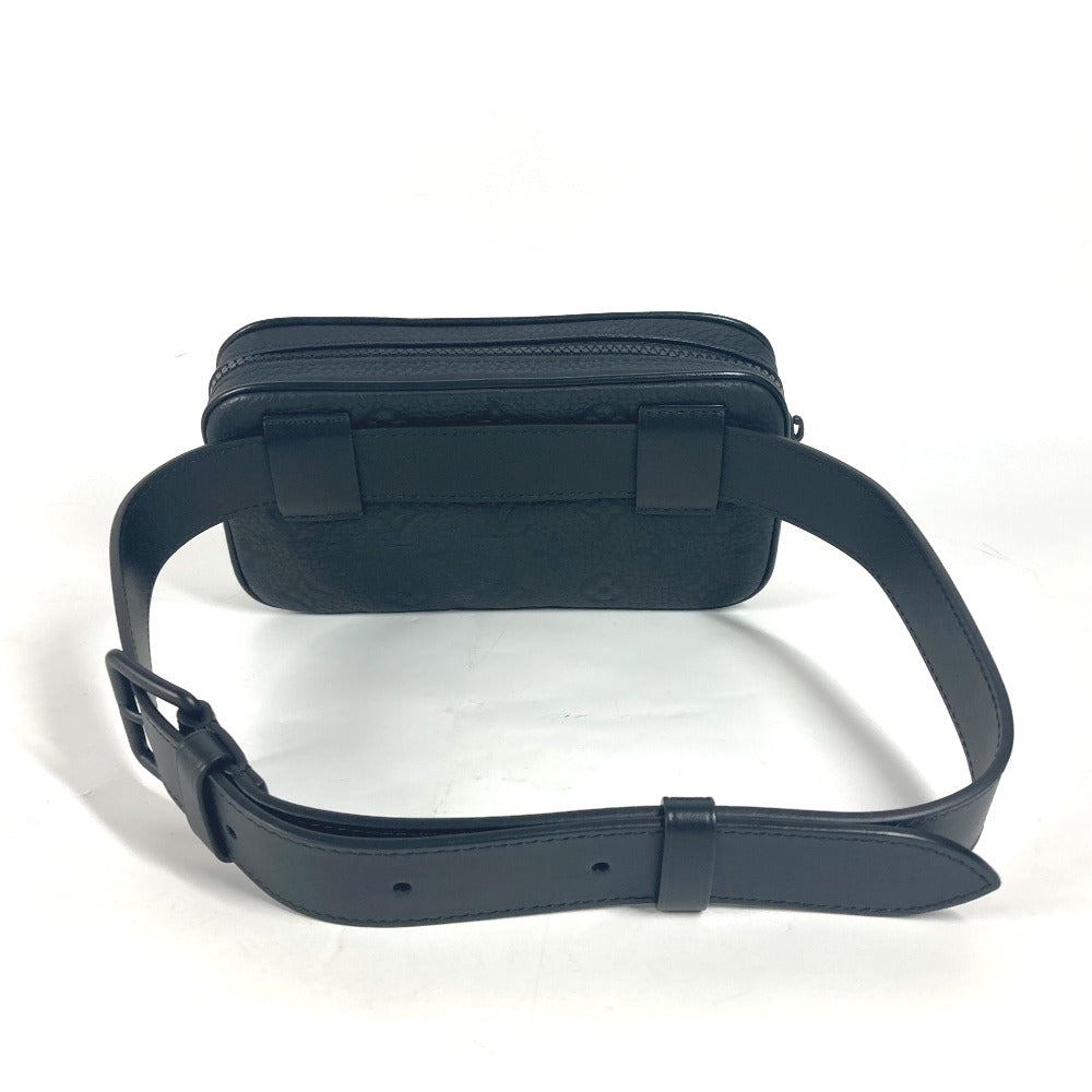 LOUIS VUITTON Waist bag leather black Sling bag Pochette Volga mens
