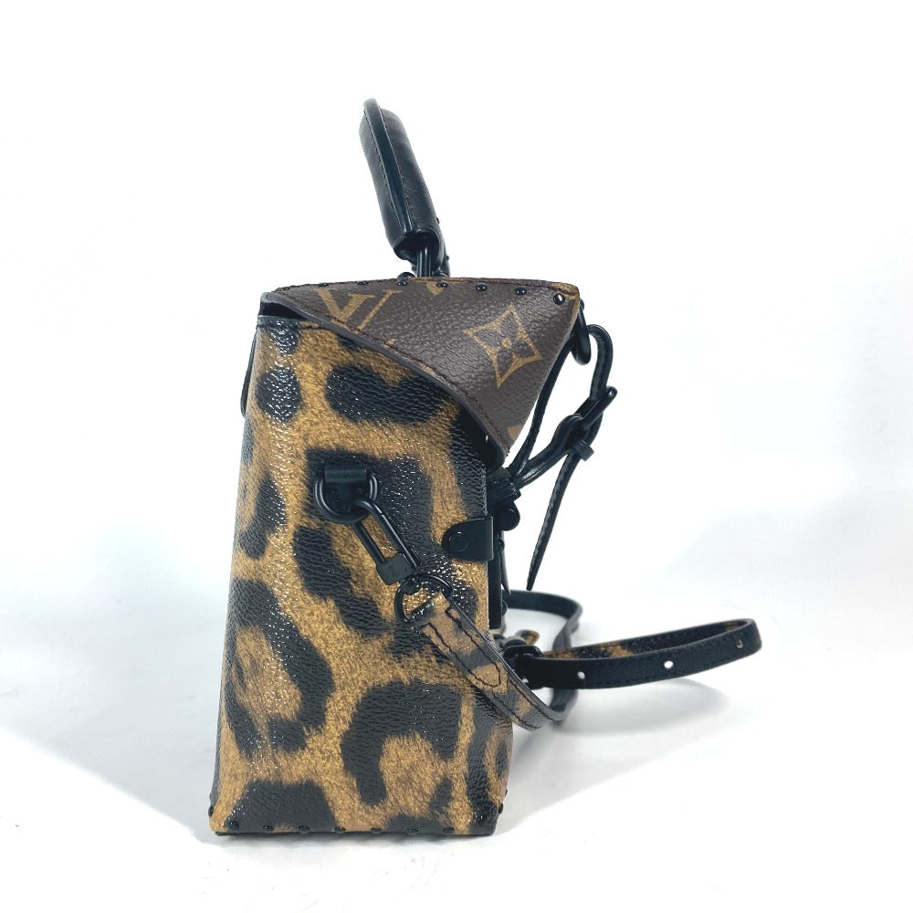 LOUIS VUITTON Vanity bag canvas Brown Monogram Reverse Leopard Camera box Women