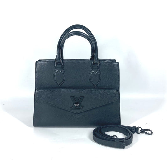 LOUIS VUITTON Handbag Grain Calfskin Leather black Tote Bag Shoulder Bag Rock Me Tote PM Women