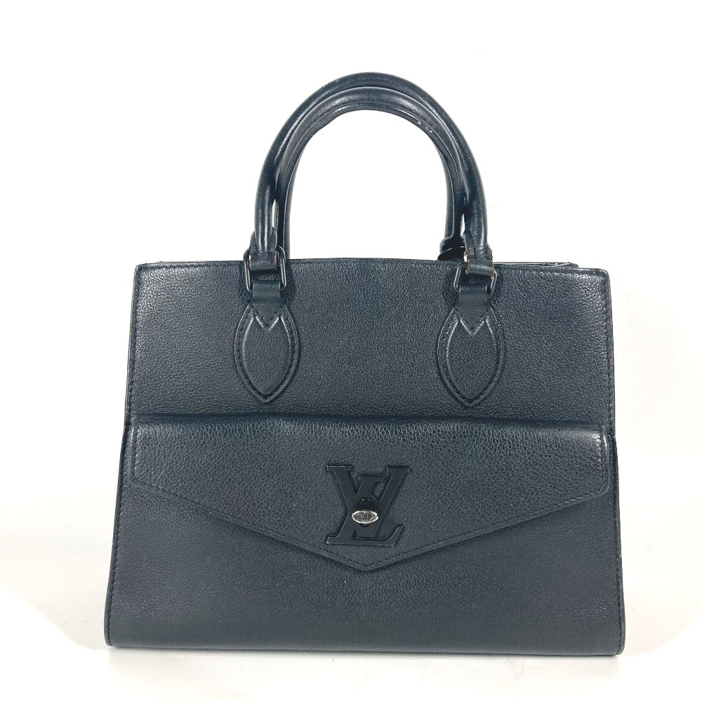 LOUIS VUITTON Handbag Grain Calfskin Leather black Tote Bag Shoulder Bag Rock Me Tote PM Women